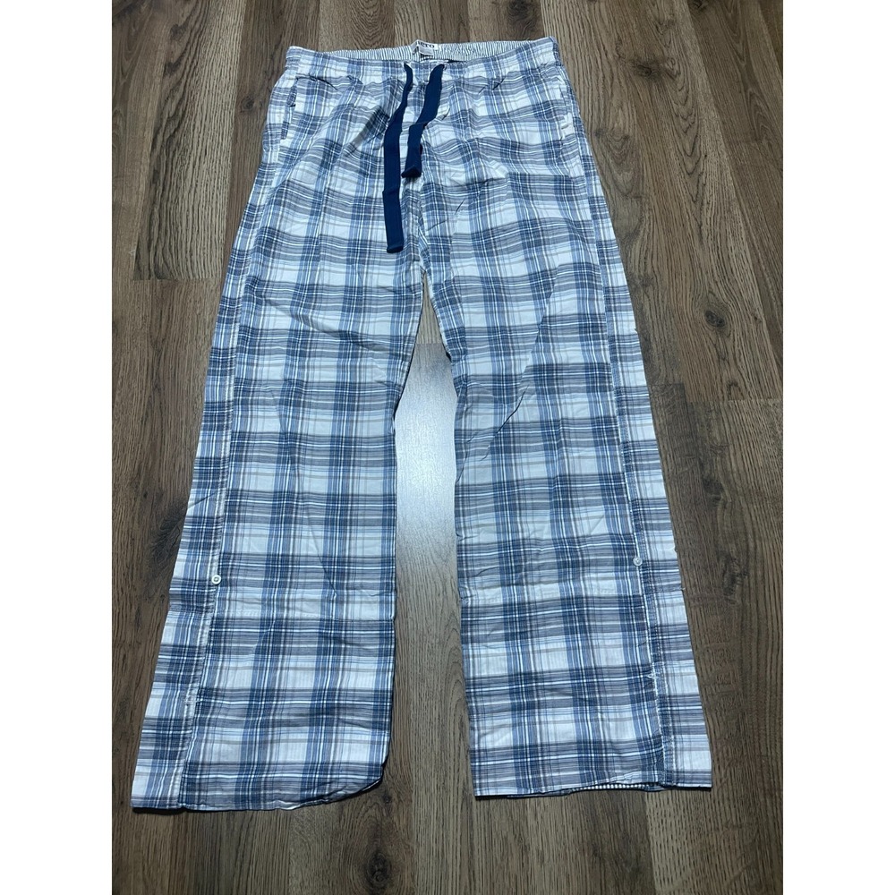 Aero Pants, Women's Size XXS, Blue Gray White, Plaid, Sleepwear, Tie Waist